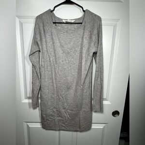 Athleta 100% Merino Wool Sweater Dress Light Gray Womens Small